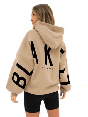 BROWN TEXT HOODIE